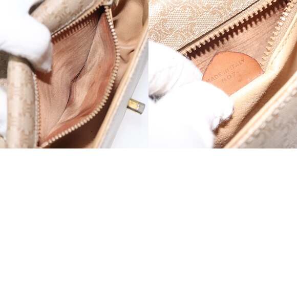 CELINE Macadam Canvas Shoulder Bag Pvc Leather Beige Brown Gold - Picture 13 of 13